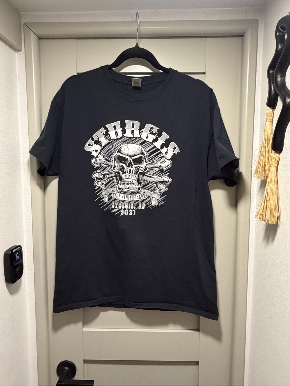 Gildan Black Sturgis Skull Graphic Tee